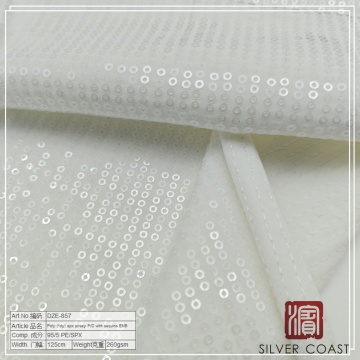 poly spx jersey with sequins embroidery