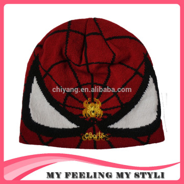 Wholesale children winter hats thick knit spiderman beanie