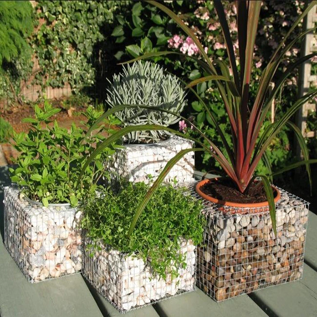 Galvanized Landscaping Gabion Planter