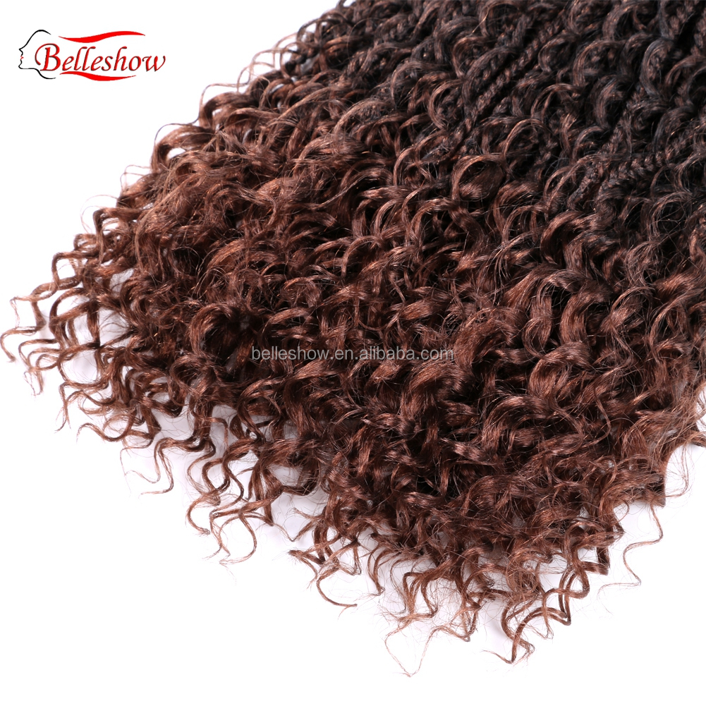 Hot sell Factory Price wholesale wavy synthetic Hair Extensions River locs 3X Box Crotchet Braids curly box braids