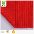 Polyester viscose elastane striped organic rib knit fabric