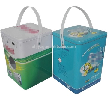 wholesale square metal tin container for laundry powder