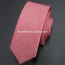silk linen blend red white stripe tie
