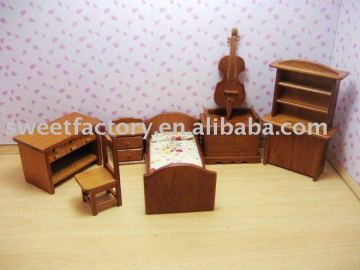 Wooden doll house bedroom sets