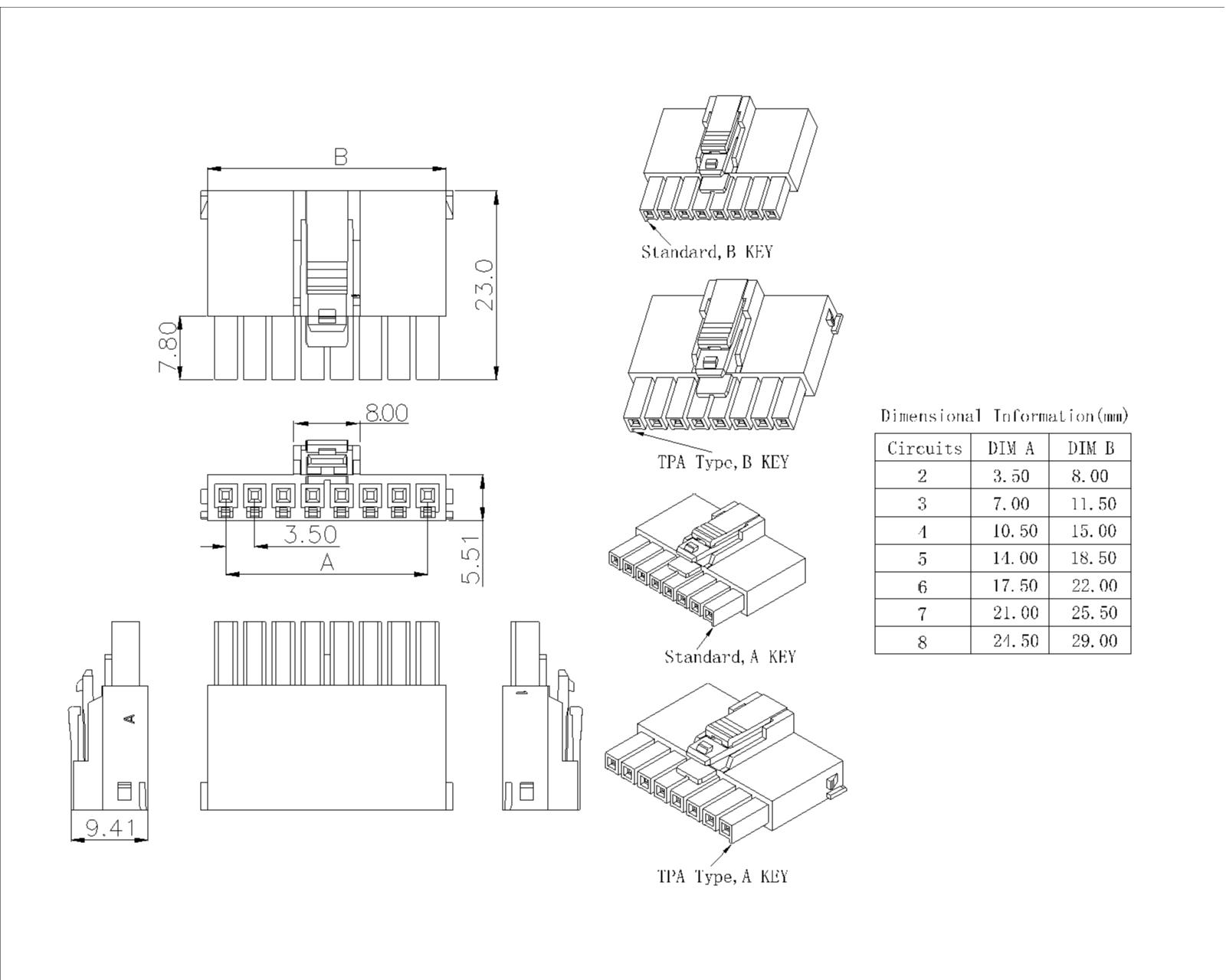 3.50mm pitch Housing connector Series AH3502-NP-X 3.50mm pitch Housing connector Series AH3502-NP-X