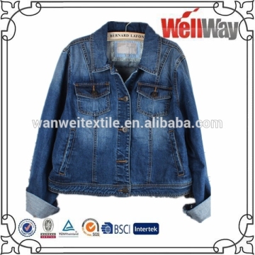 2015 wholesale shijiazhuang wellway denim facotry winter jean women jacket