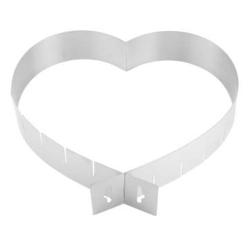 Adjustable Heart Shaped Stainless Steel Cake Ring Mold - Cake Baking Supply