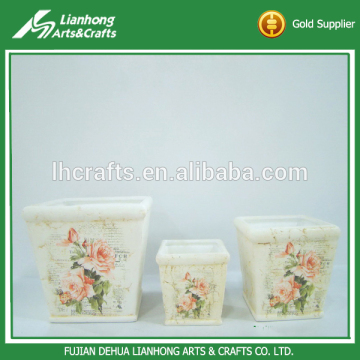 Decorative garden hand made ceramic pottery flower basket