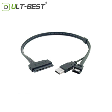 eSATA USB Cable Hard Drive Disk SATA 22pin to eSATA Data USB Powered Cable Adapter for 2.5" HDD