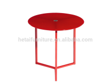 Small round glass coffee table, modern coffee shop small table