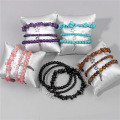 Nouvelle arrivée 3pcs un ensemble de pierres précieuses Rounds Bracelet Stretch Bracelet Natural Stone Cross Bracelets