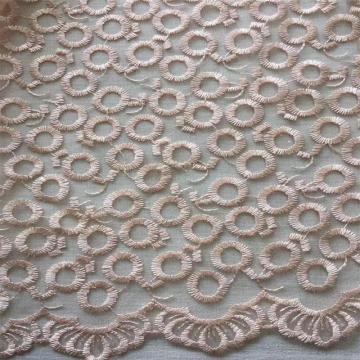 Tissu de broderie plat de petit cercle pour le vêtement de dames