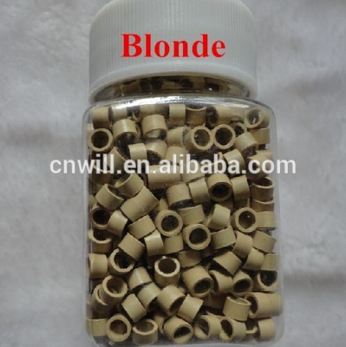 1000pcs 4mm Aluminium lt brown micro beads microlinks With Screw Hair Extension tool 4colors in stock