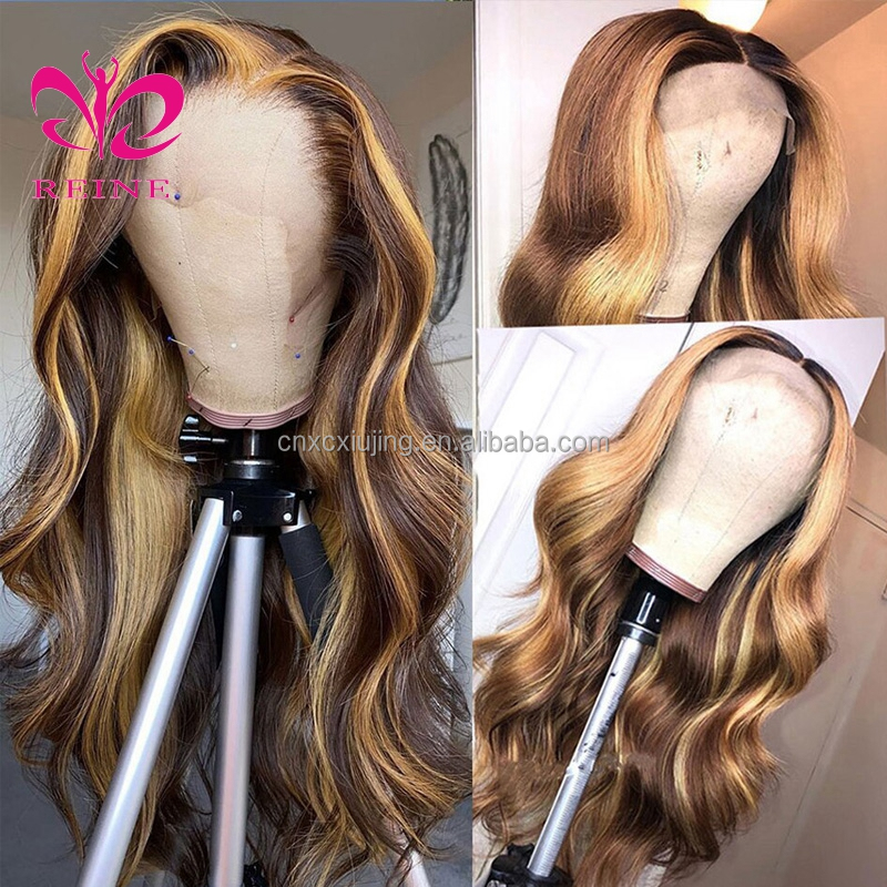 P4/30 Body Wave Highlight Colored HD Lace Part Human Hair Wigs Piano 13*4 Lace Frontal  Wig Brazilian Remy Wigs For Women