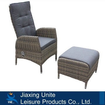 Rattan wicker high back chair - recliner chair with adjustable back