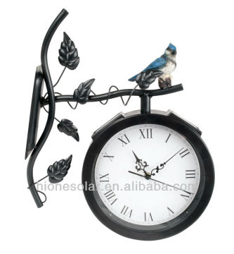 Plastic and Iron Clock with Blue jay
