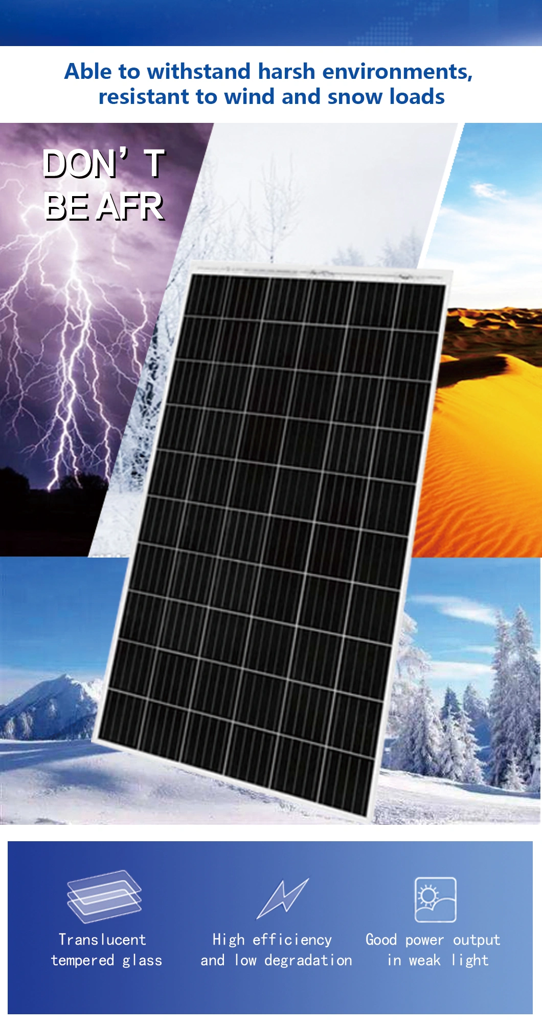 High Output Rooftop Installing Photovoltaic Best Solar Panels for Electricity Home Use
