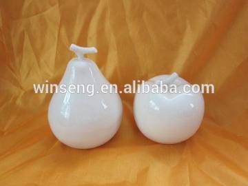 White Porcelain pear and apple Decorations