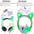 Auriculares de oreja de gato que brillan intensamente parpadeantes estéreo recargables