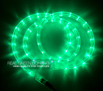 110V Round 2 Wires Green Rope LED Light