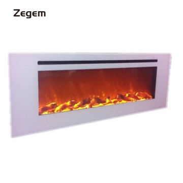 60" Flat Panel White Wall Mounted Electric Fireplace