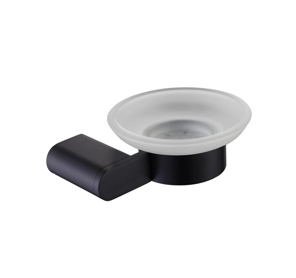 New Simple Brass Round Black Soap Dish