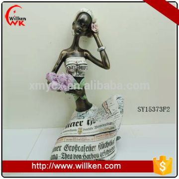 Polyresin black people decorative figurines african decoration