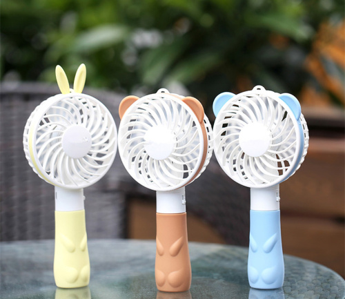 mini handle USB chargeable cooler fan blue color