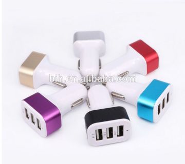 Colorful Bottom Multi-function USB Car Charger Adapter For Mobiles