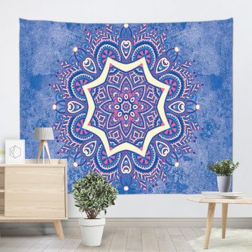Böhmische Tapisserie Mandala Wandbehang indischen Stil Boho psychedelischen Wandteppich für Wohnzimmer Schlafzimmer Home Wohnheim Dekor blau