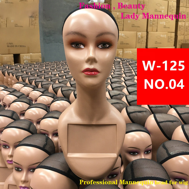 Custom made dark skin pretty mannequin head with shoulders with layered lashes 3d lash head mannequin head for hat