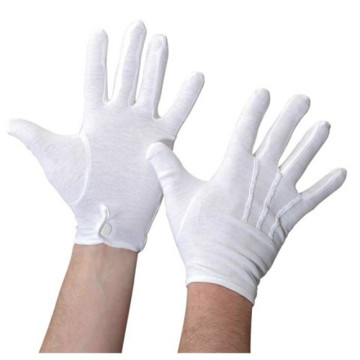 100% cotton interlock White thin work cotton gloves