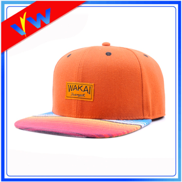 Promotion Custom PU Logo Flat Bill Cap