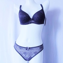 Custom women underwear sexy lace bra set padded bra panty set