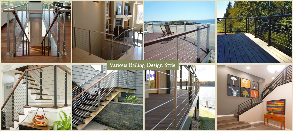 Deck cable rails wire railing systems/stainless steel front railing prices