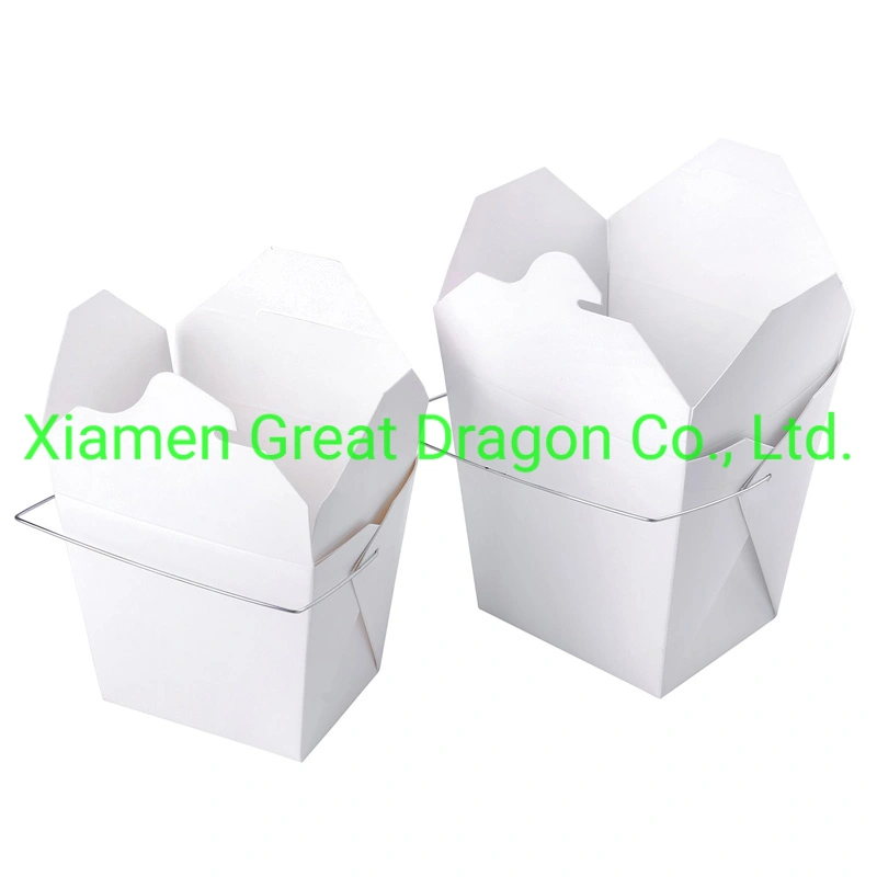 Chinese Take-out Paper Food Boxes with Metal Wire Handle (TUB-1002)