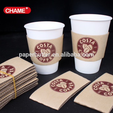 Disposable hot drink paper cup sleeve for coffee cup jacket