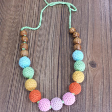 Wholesale Multi-colored hand crocheted bead necklace
