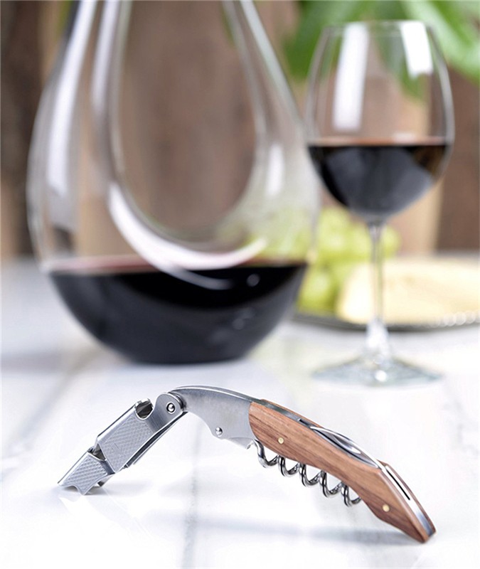 High quality Double hinge Rose Wood handle corkscrew waiter corkscrew