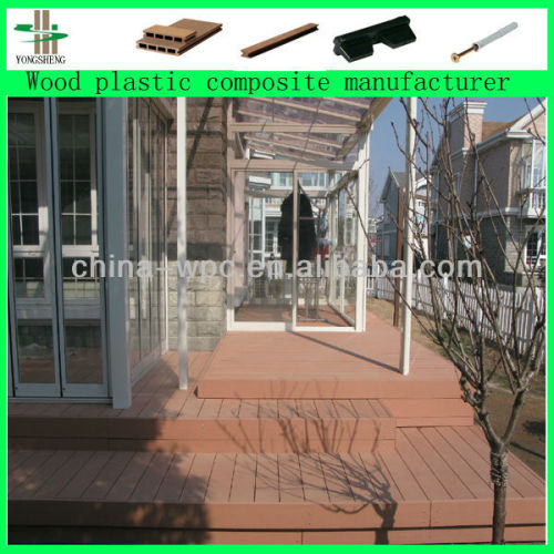 hollow wood plastic composite decking plate