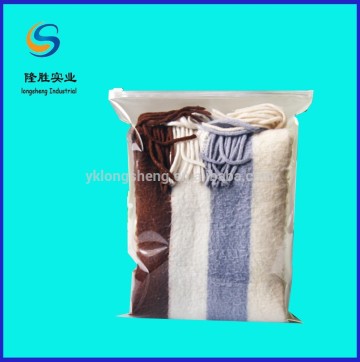 scarf zipper top frosted plastic bag