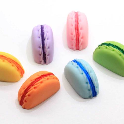 Bunte künstliche halbrunde Kuchen Craft Resin süße Kekse Cabochon Charms für Schlüsselanhänger Ornament Kinderschmuck