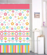 orange and yellow stripe flower shower curtain