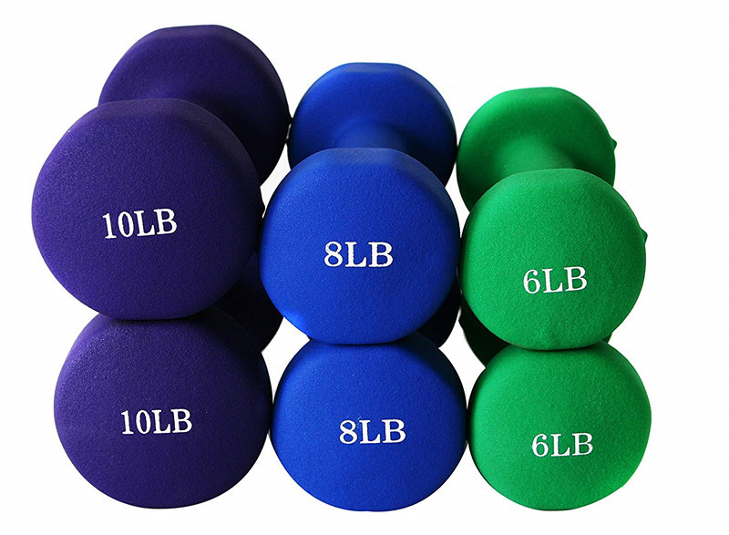 High quality Multicolor rubber coated hex dumbbell for wholesale