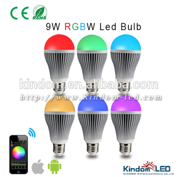 WiFi RGBW LED bulb 9W phone controlled