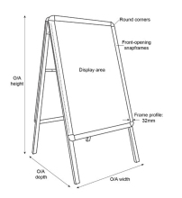 Double-Sided Aluminum A-Board Pavement Sign: Snap Frame Poster Stand