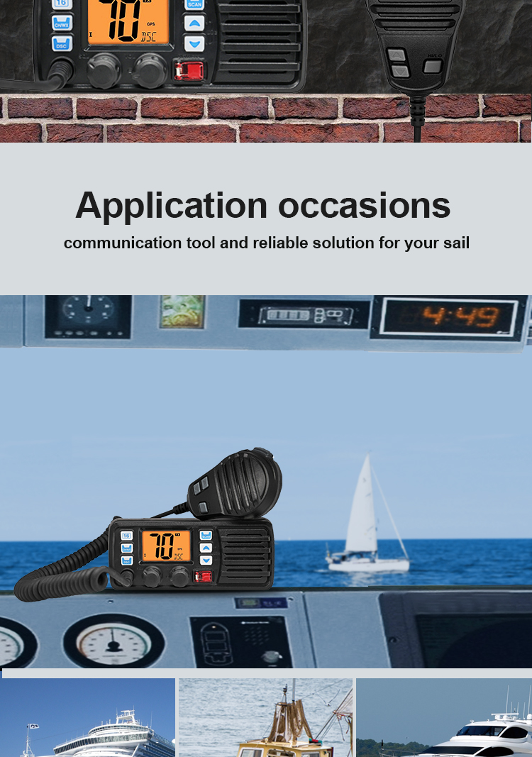High Level Waterproof ETMY ET-M504 Marine Boat Mobile Radio with GPS Function