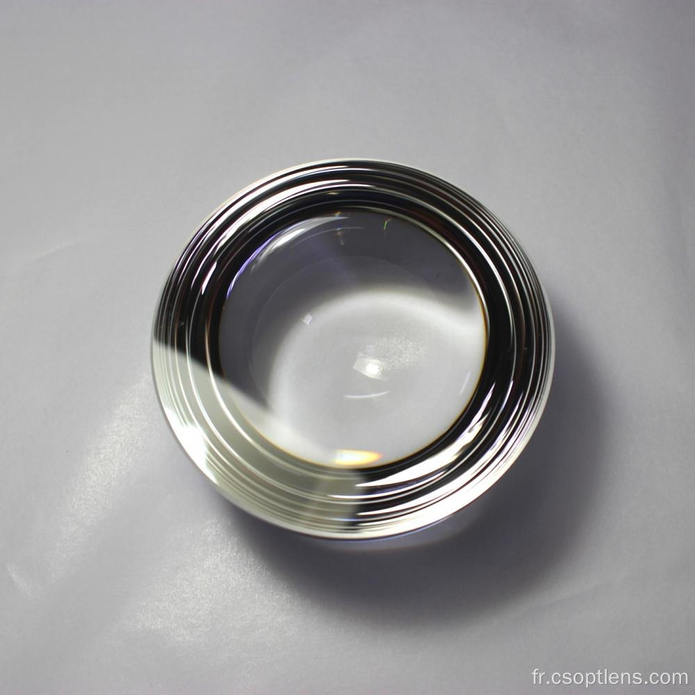 Lentille asphérique convexe en verre de précision