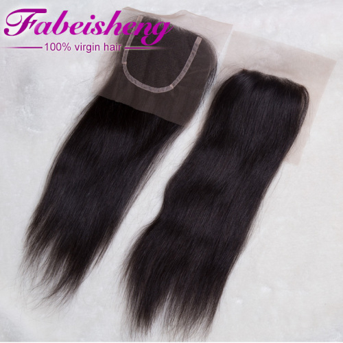 4"x4" middle parting cheap lace closure brazilian virgin hair swiss lace silk top lace closure