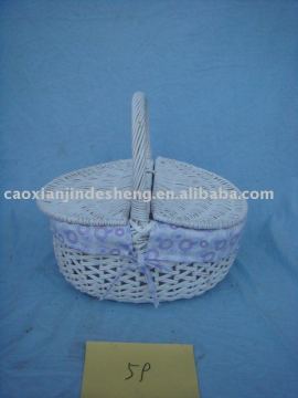 sell white willow basket with handle